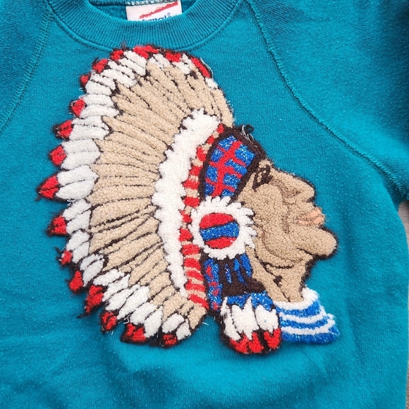 Vtg Wrangler Native American Chief Indian Headdress Indigenous Unique Rare Find - Picture 2 of 8